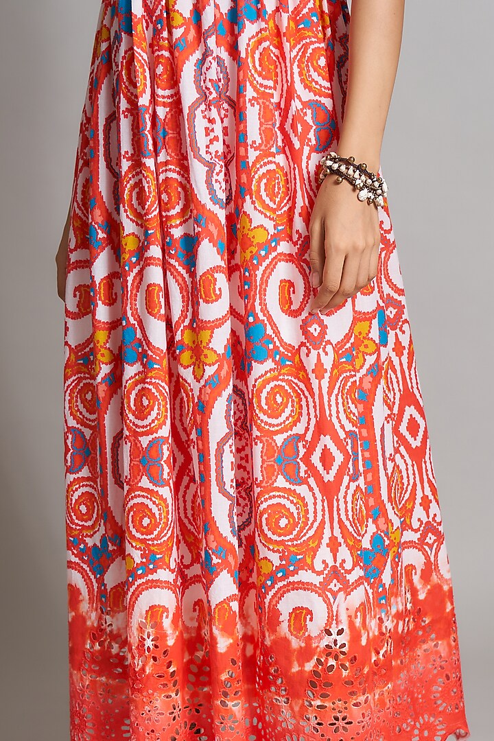 Red Printed Summer Dress by Payal Jain at Pernia's Pop Up Shop