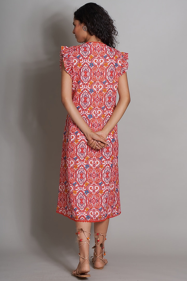 Red Ikat Tunic Summer Dress by Payal Jain at Pernia's Pop Up Shop