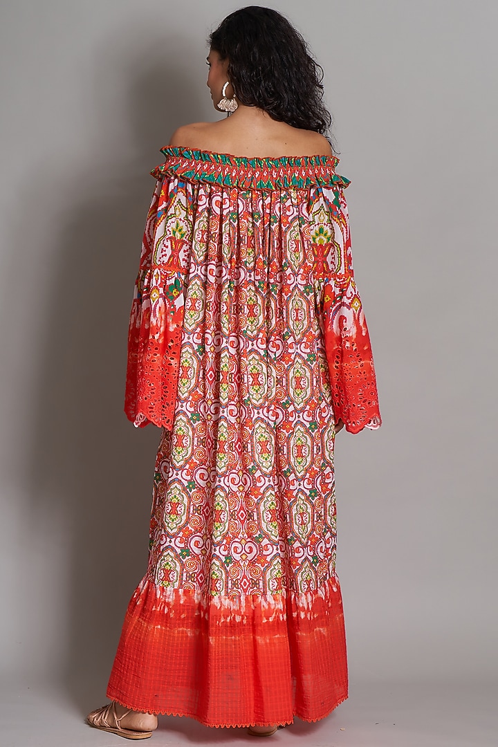 Red Ikat Printed Summer Dress by Payal Jain at Pernia's Pop Up Shop