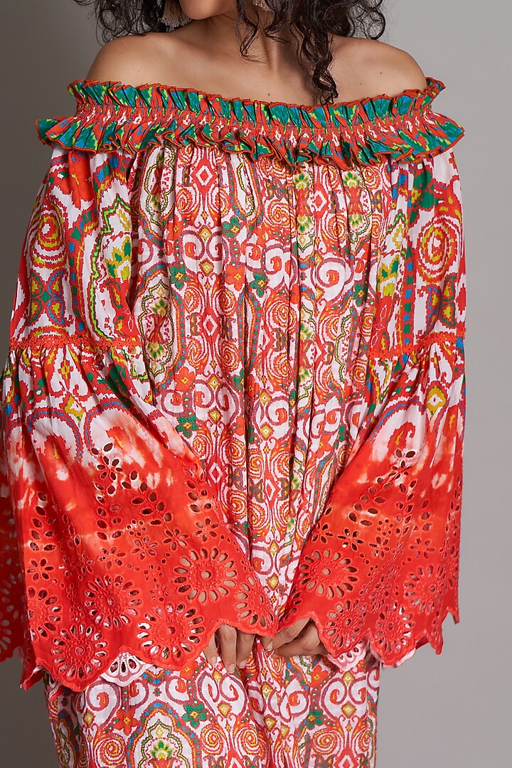 Red Ikat Printed Summer Dress by Payal Jain at Pernia's Pop Up Shop