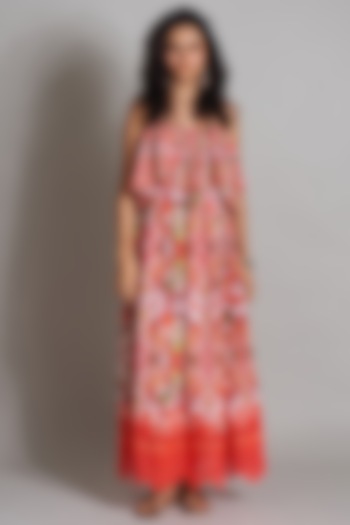 Red Ikat Cutwork Dress by Payal Jain at Pernia's Pop Up Shop