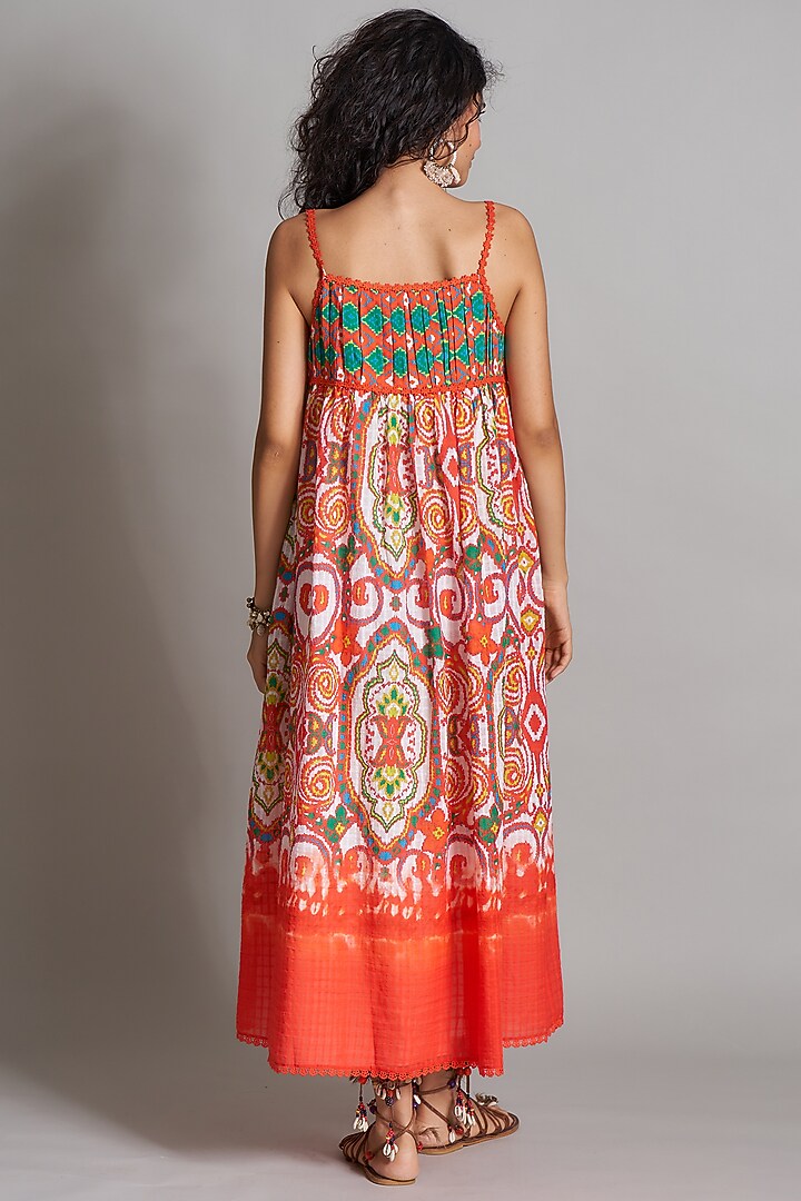 Red Ikat Pinafore Summer Dress by Payal Jain at Pernia's Pop Up Shop