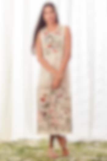 Off White Printed Tunic Summer Dress by Payal Jain at Pernia's Pop Up Shop