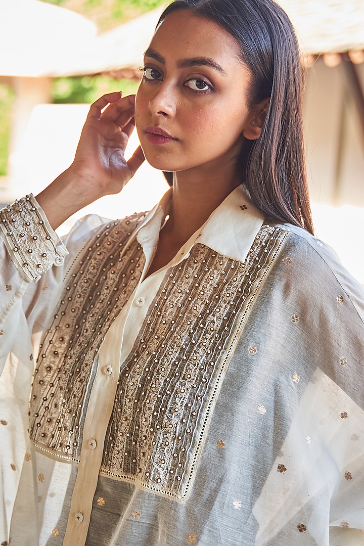 Off White Cotton Shirt by Payal Jain at Pernia's Pop Up Shop