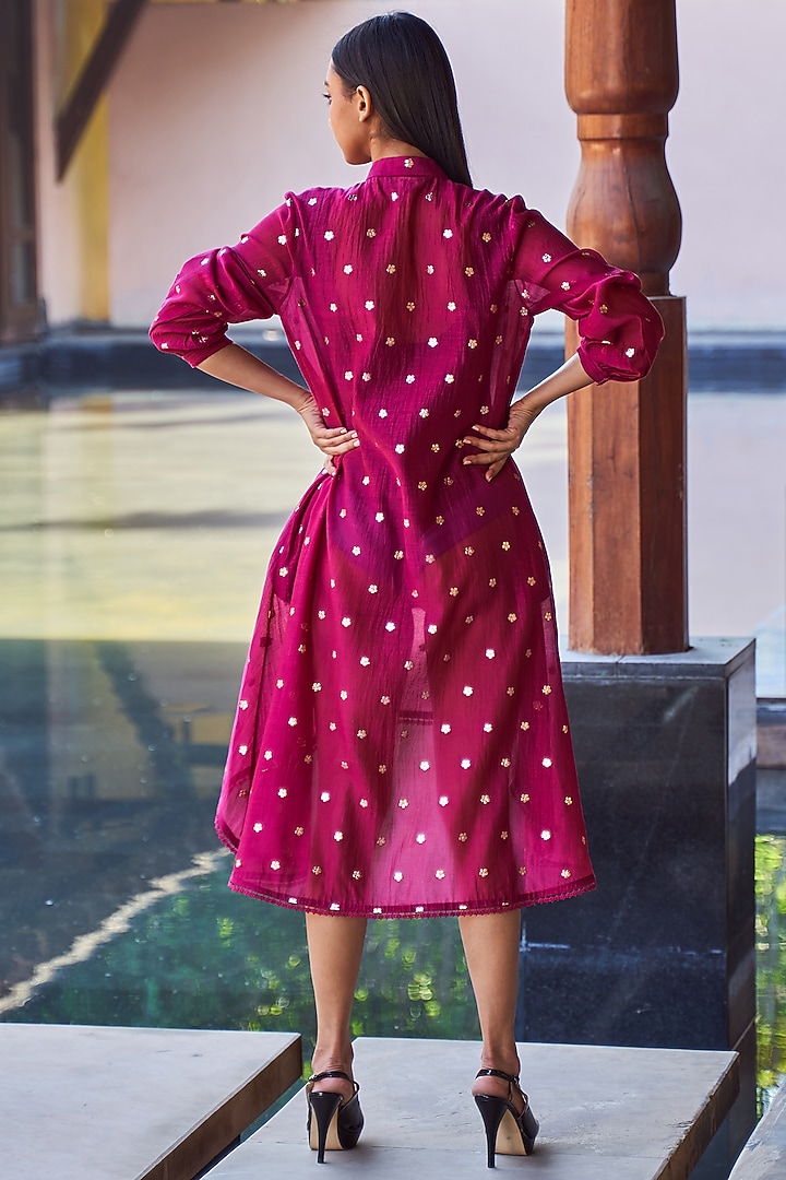 Burgundy Cotton Shirt Tunic by Payal Jain at Pernia's Pop Up Shop