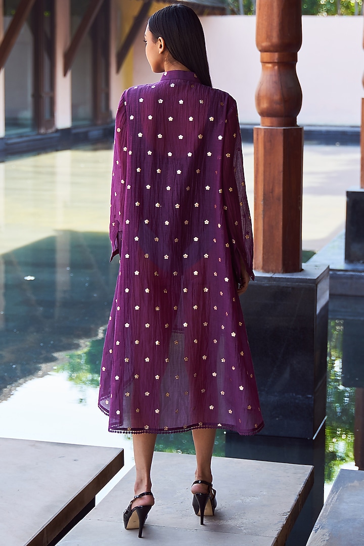 Purple Cotton Shirt Tunic by Payal Jain at Pernia's Pop Up Shop