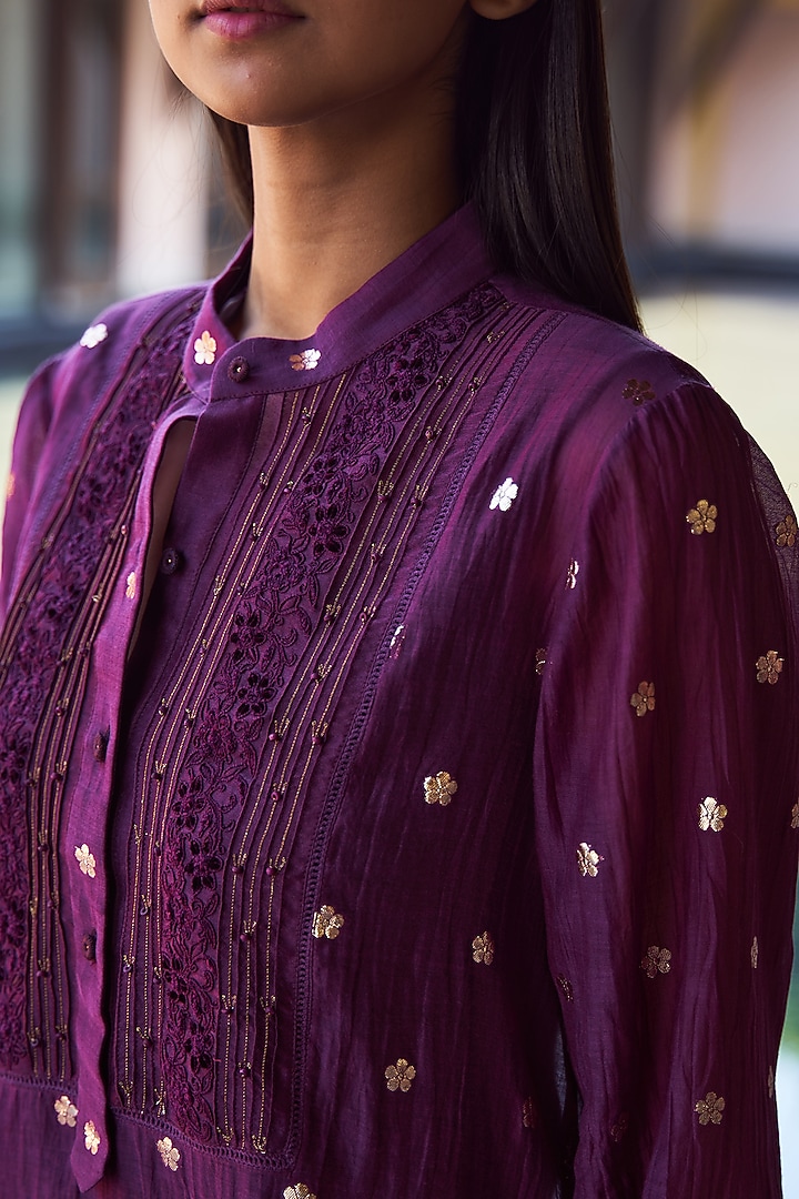 Purple Cotton Shirt Tunic by Payal Jain at Pernia's Pop Up Shop
