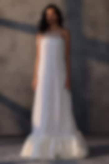 Ivory Georgette Chikankari Balloon Bridal Gown by Payal Jain at Pernia's Pop Up Shop