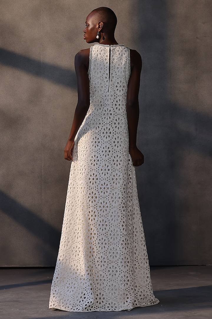 Ivory Lace Crystal & Beadwork Shift Bridal Gown by Payal Jain at Pernia's Pop Up Shop