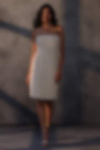 Ivory Georgette Sequins & Bead Embroidered Party Wear Dress by Payal Jain at Pernia's Pop Up Shop