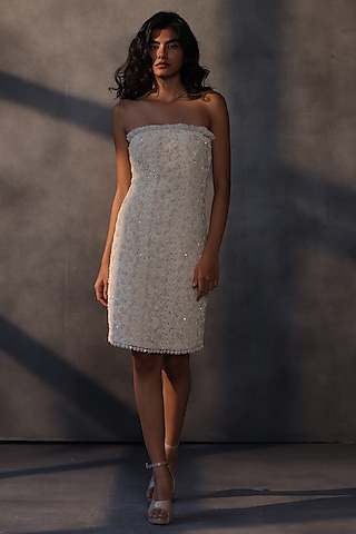Buy Georgette Knee Length Dress for Women Online from India's Luxury  Designers 2026