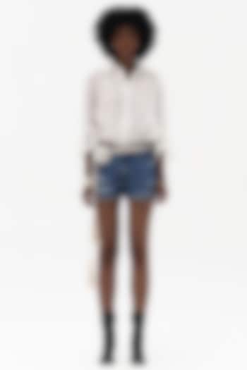Off-White Mulmul Chikankari Embroidered Shirt by Payal Jain at Pernia's Pop Up Shop