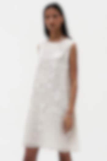 Off-White Organza Embroidered Cocktail Dress by Payal Jain at Pernia's Pop Up Shop