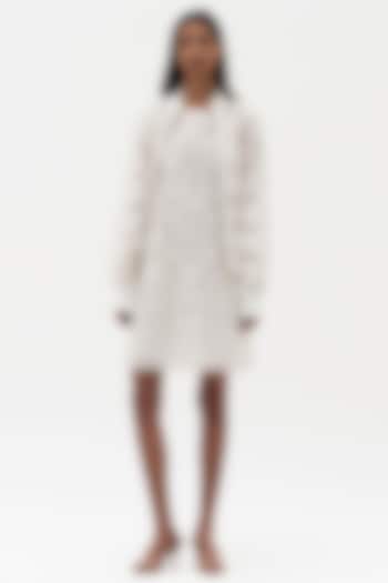 Off-White Cotton Embroidered Jacket by Payal Jain at Pernia's Pop Up Shop