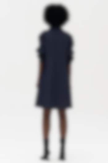 Indigo Denim Embroidered Vacation Shirt Dress by Payal Jain at Pernia's Pop Up Shop