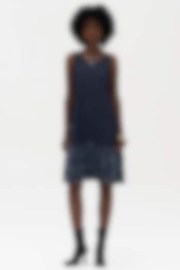 Indigo Denim Embroidered Vacation Shirt Dress by Payal Jain at Pernia's Pop Up Shop
