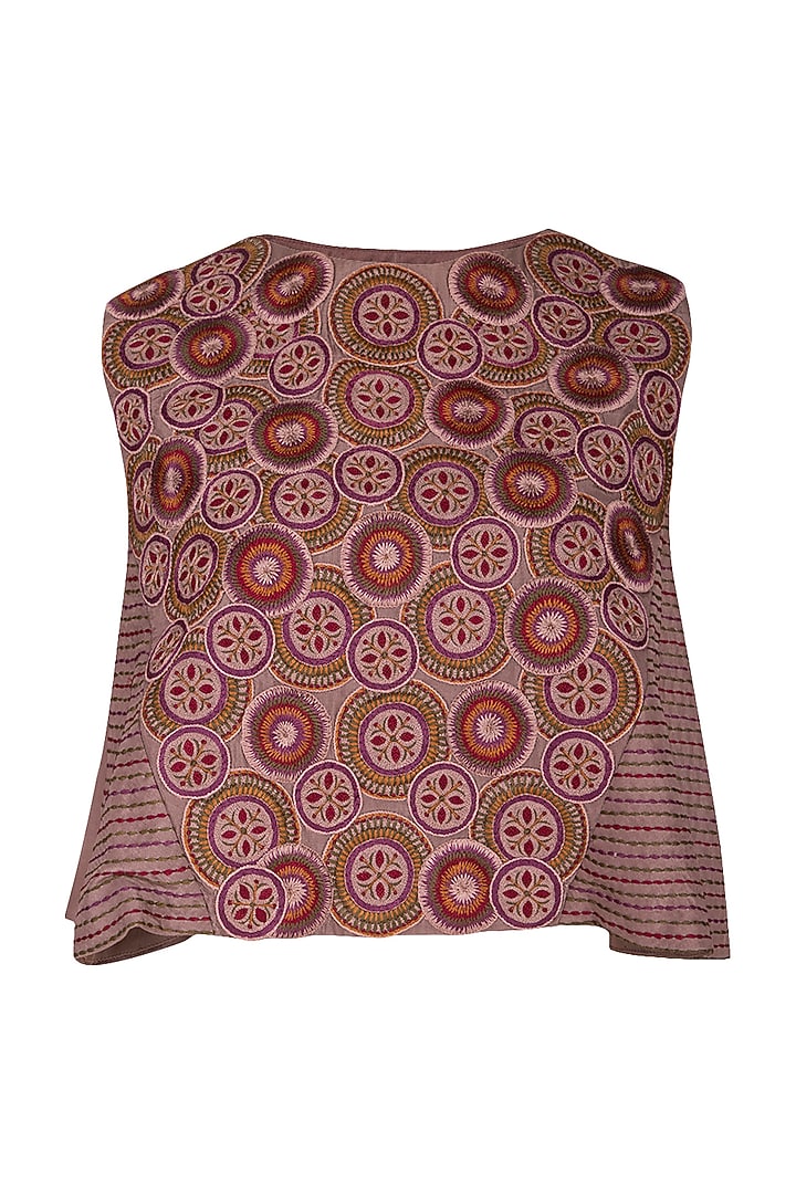 Light Brown Wedding Saree With Embroidered Crop Top by Priya Agarwal at Pernia's Pop Up Shop