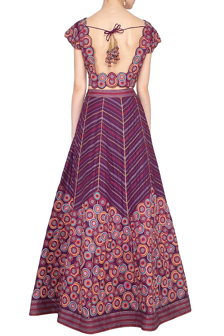 Magenta Embroidered Gharara Set by Priya Agarwal at Pernia's Pop Up Shop