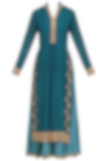 Sky blue ikkat printed double layered kurta available only at Pernia's Pop Up Shop.