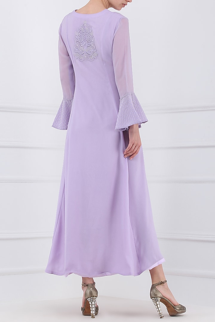 Pastel purple embroidered dress available only at Pernia's Pop Up Shop.