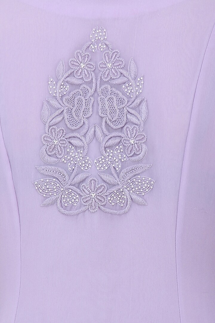 Pastel purple embroidered dress available only at Pernia's Pop Up Shop.