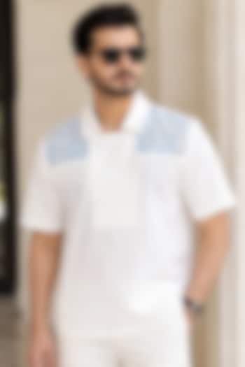 White Linen Contemporary Party Wear Shirt by Pasqo Label at Pernia's Pop Up Shop