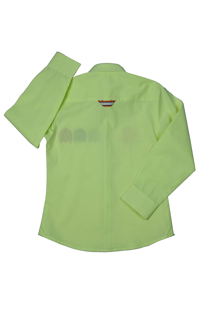 Yellow Cotton Satin Shirt For Boys by Partykles at Pernia's Pop Up Shop