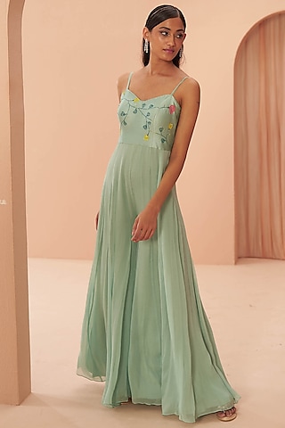 Ambrosia Georgette Embroidered Jumpsuit by PARUL GANDHI