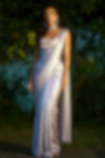 Blush Satin Crepe Pre-Stitched Corset Wedding Saree by Phatakaa at Pernia's Pop Up Shop