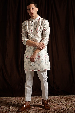 Blue & Pink Printed Kurta Set by Project Bandi