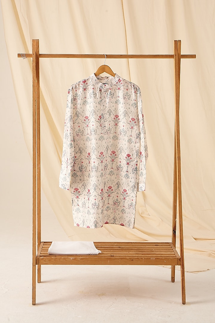 Blue & Pink Printed Kurta Set by Project Bandi at Pernia's Pop Up Shop