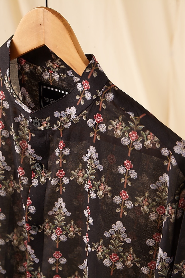 Black & Maroon Printed Kurta Set by Project Bandi at Pernia's Pop Up Shop