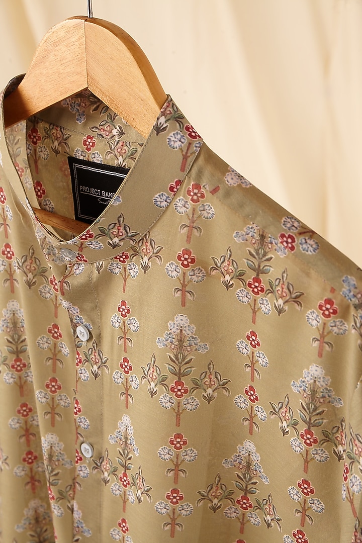 Moss Green & Maroon Printed Kurta Set by Project Bandi at Pernia's Pop Up Shop