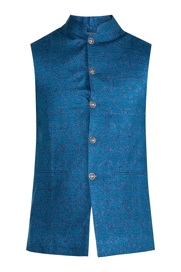 Cobalt Blue Bundi Jacket by Project Bandi