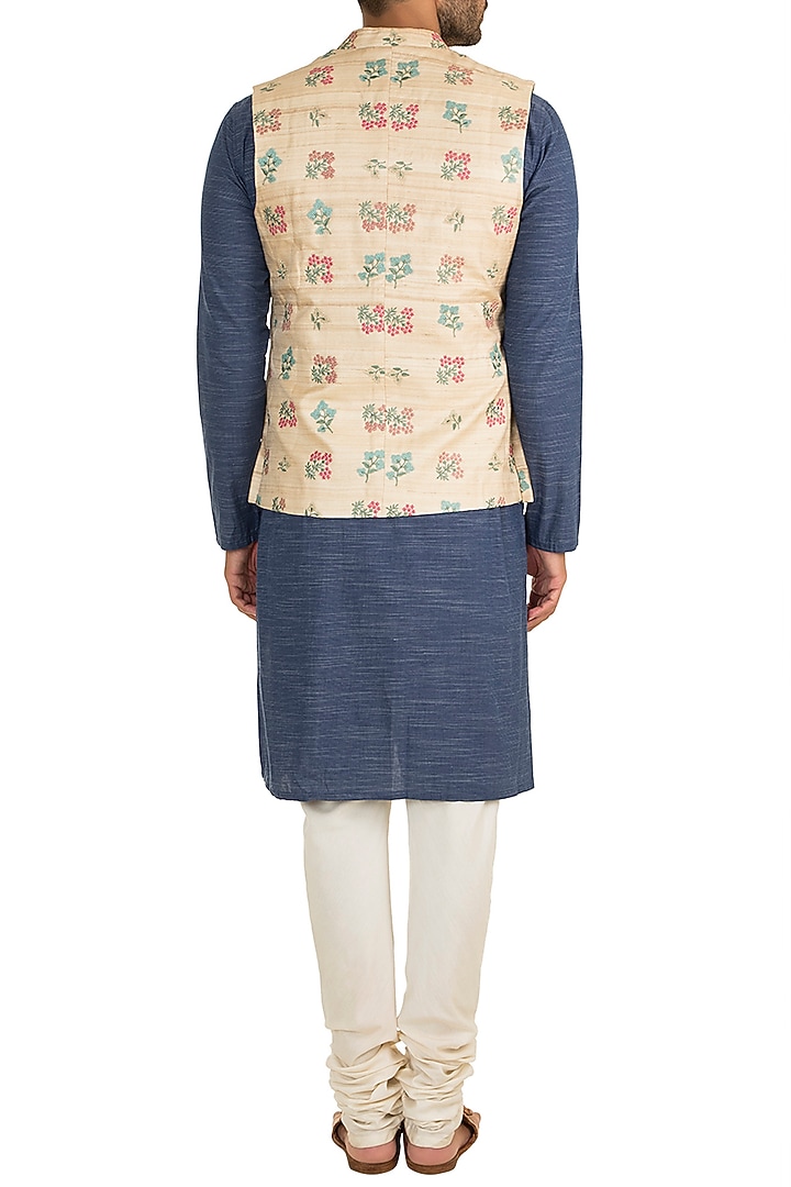 Gold & Beige Bundi Jacket by Project Bandi at Pernia's Pop Up Shop