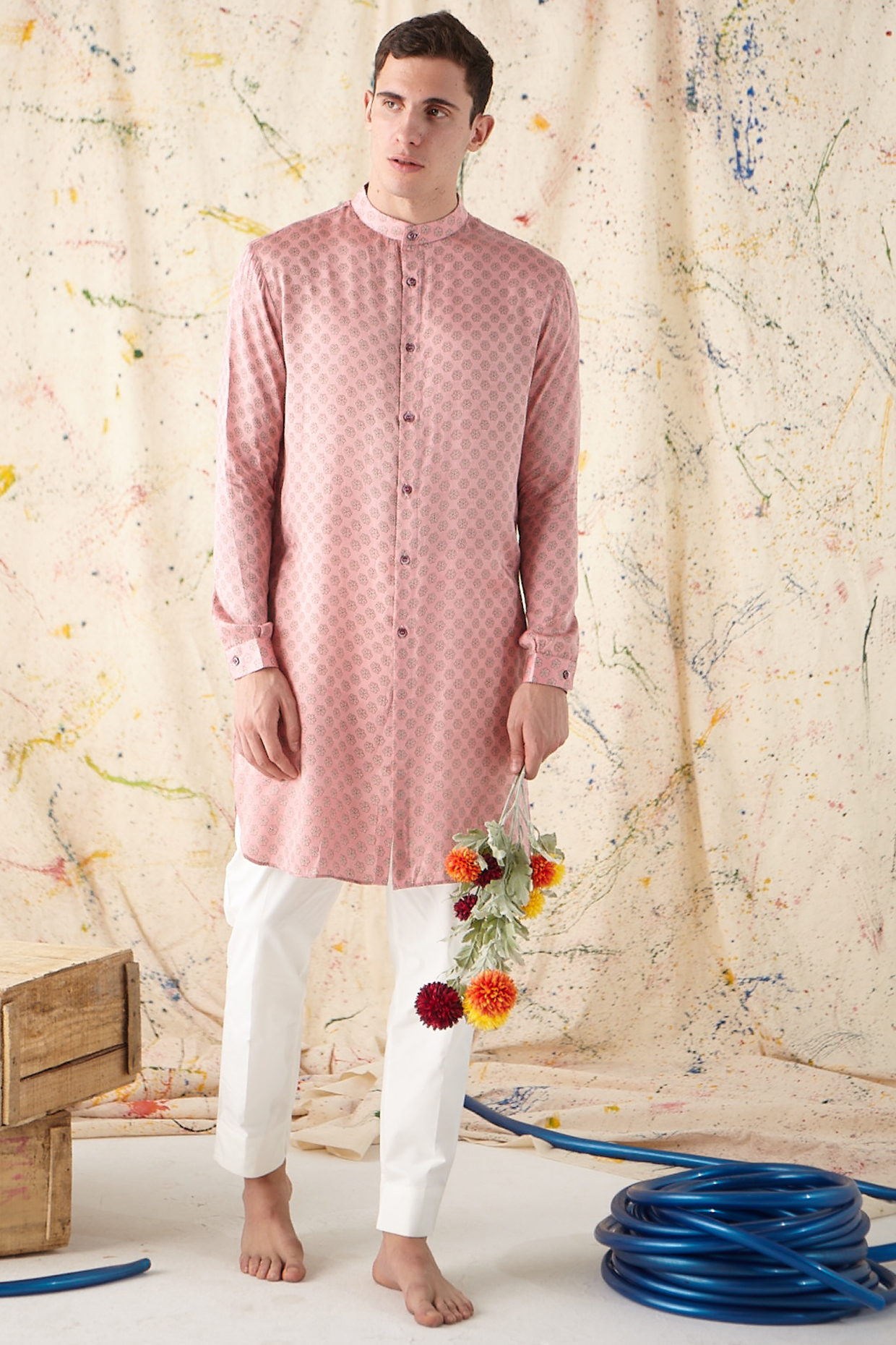 Pink Printed Kurta Set by Project Bandi at Pernia's Pop Up Shop