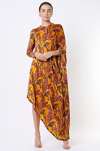 Mustard Printed Tunic by Punit Balana