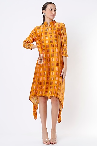 Mustard Tunic With Print by Punit Balana