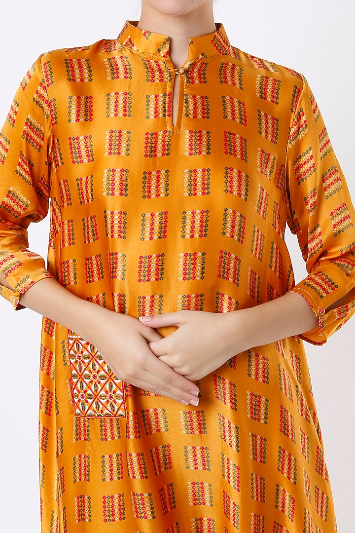 Mustard Tunic With Print by Punit Balana at Pernia's Pop Up Shop