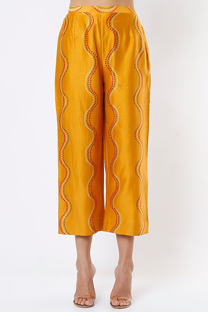 Dark Mustard Embroidered Kurta Set by Punit Balana at Pernia's Pop Up Shop