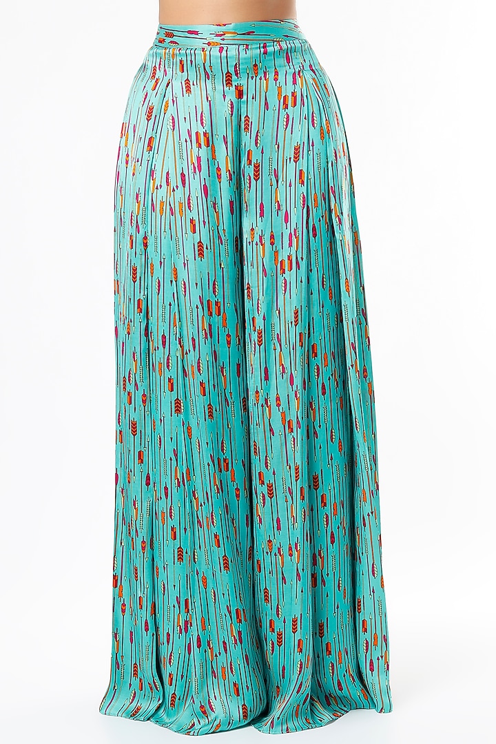 Caribbean Blue Embroidered Cape Set by Punit Balana at Pernia's Pop Up Shop