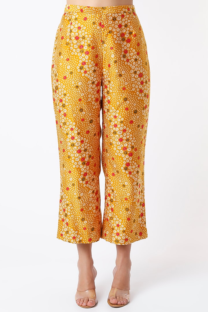Mustard Gota Embroidered Kurta Set by Punit Balana at Pernia's Pop Up Shop