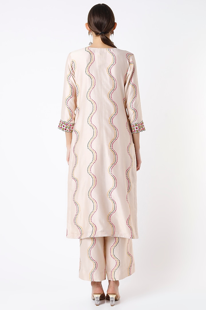 Blush Pink Resham Embroidered Kurta Set by Punit Balana at Pernia's Pop Up Shop