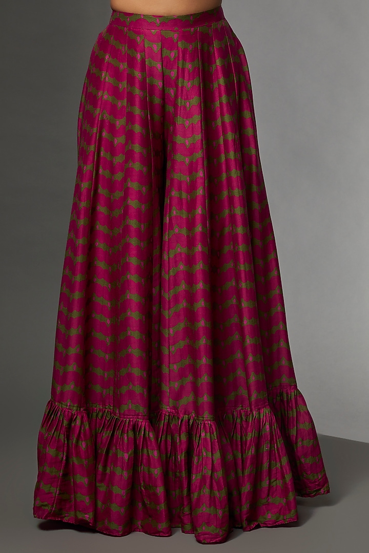 Rani Pink Chanderi Silk Embroidered Wedding Anarkali Set by Punit Balana at Pernia's Pop Up Shop