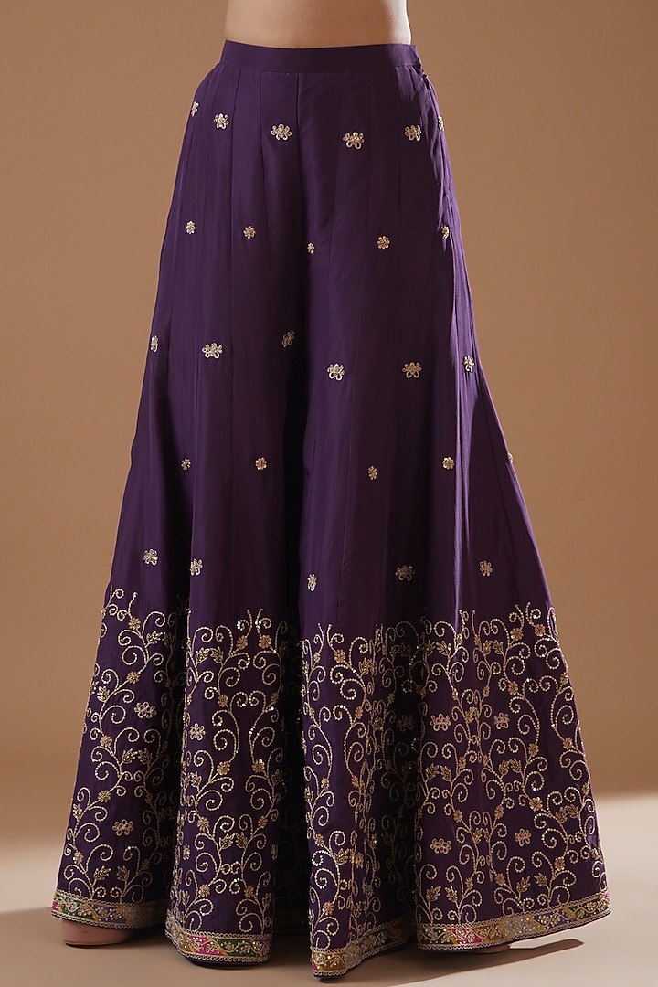 Purple Silk Organza Bridal Sharara Set by Punit Balana at Pernia's Pop Up Shop