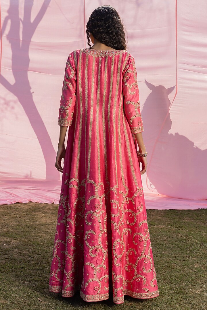 Moonga Raw Silk Marodi Work Jacket Set by Punit Balana at Pernia's Pop Up Shop