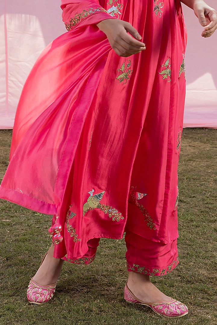 Moonga Silk Applique Patra Work Choga Kurta Set by Punit Balana at Pernia's Pop Up Shop