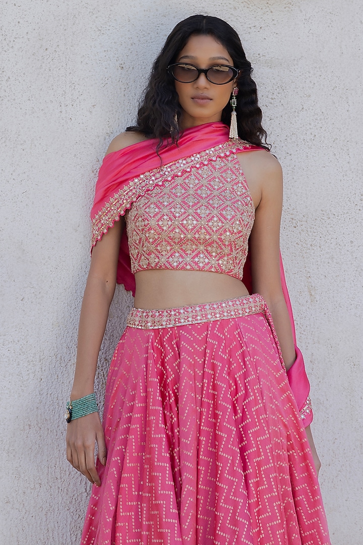 Moonga Silk Banarasi Zardosi Hand Embroidered Wedding Lehenga Set by Punit Balana at Pernia's Pop Up Shop
