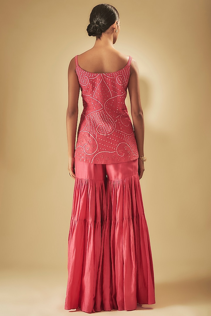 Pink Chanderi Silk Wedding Sharara Set by Punit Balana at Pernia's Pop Up Shop