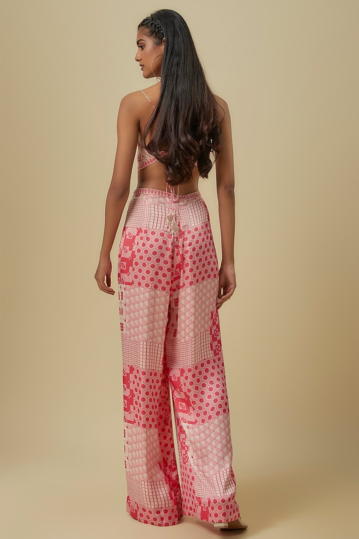 Ivory Satin Silk Resham Embroidered Jumpsuit by Punit Balana at Pernia's Pop Up Shop